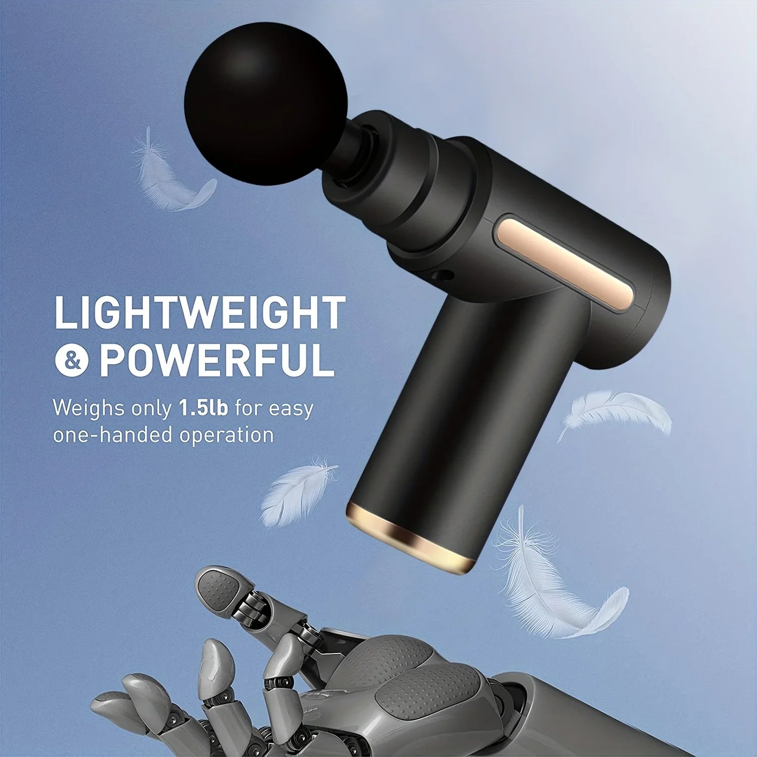 Portable Rechargeable USB Powered Electric Percussion Massage Gun with LED Touch Screen