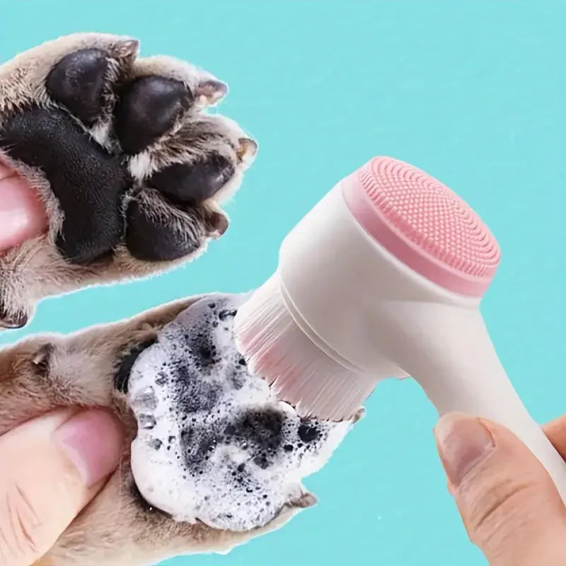 Dual-Sided Pet Grooming Tool – Therapeutic Massage & Claw Cleaning Brush