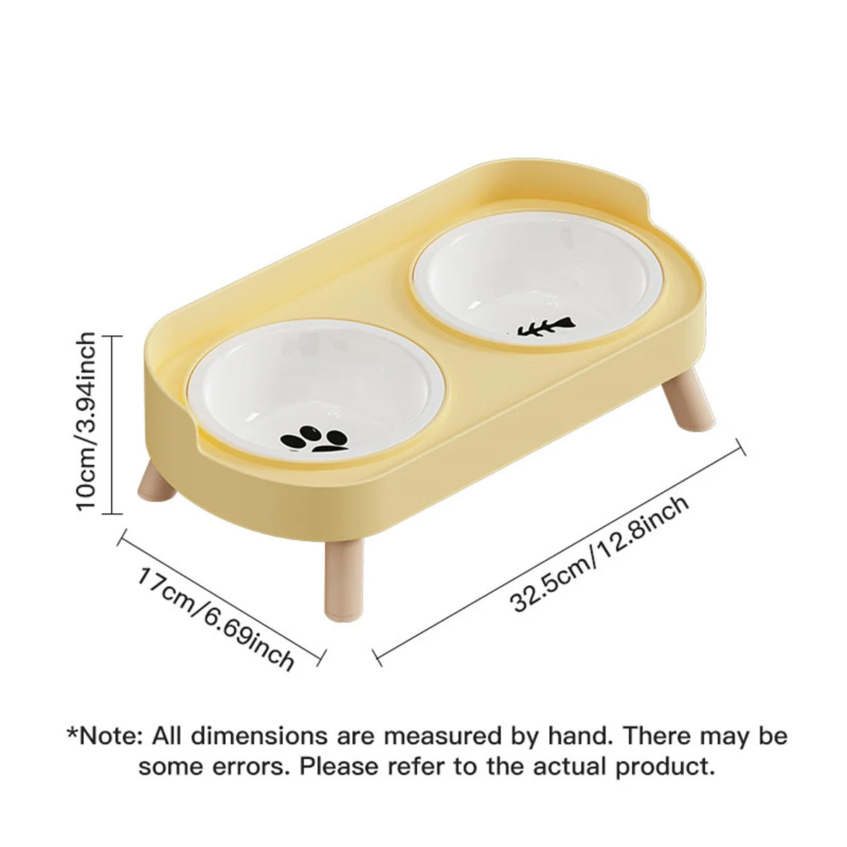 Ergonomic Adjustable Height Elevated Double Pet Feeder