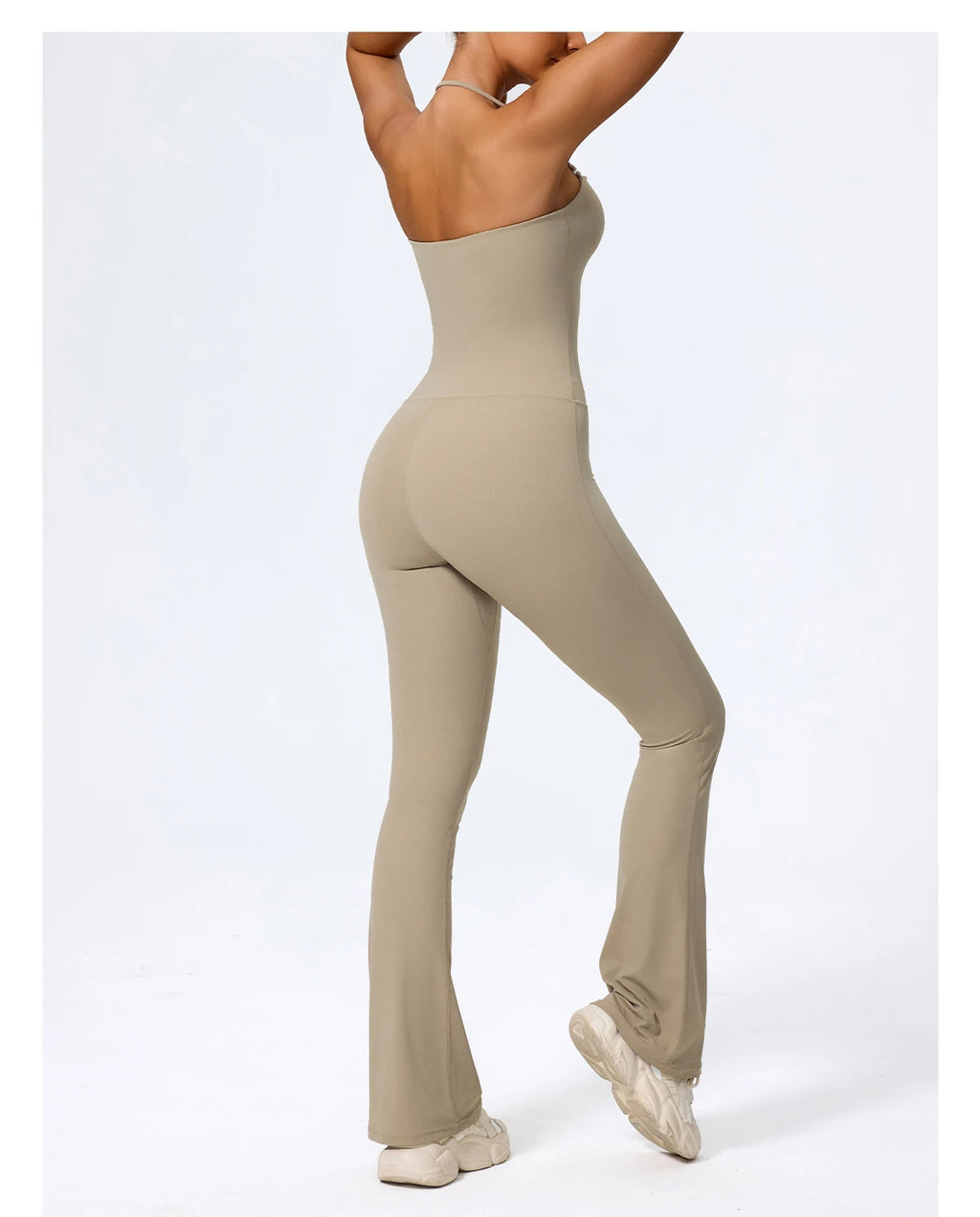 Women's Halter Flared Yoga Jumpsuit