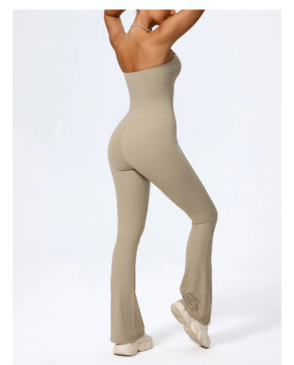 Women's Halter Flared Yoga Jumpsuit