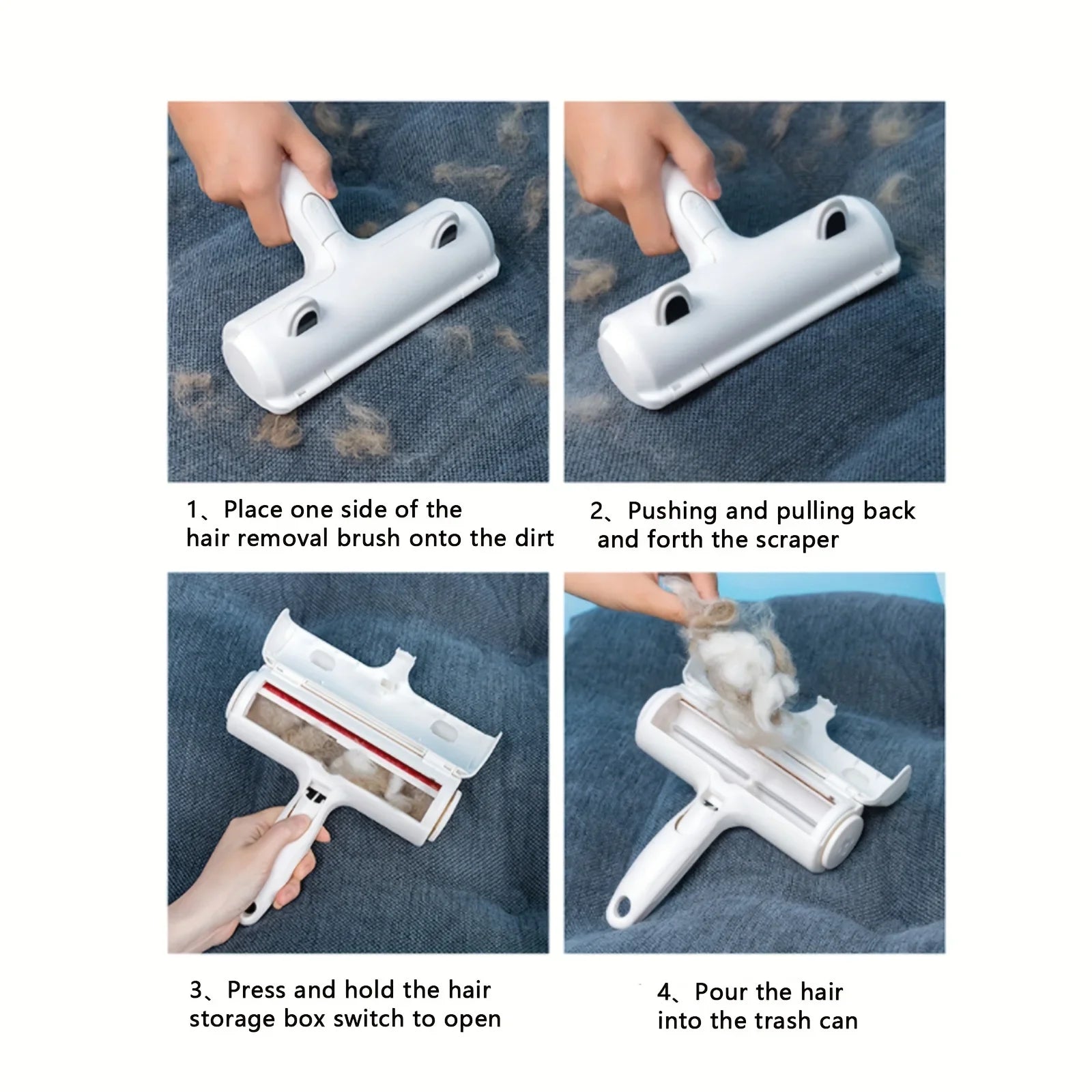 Pro-Glide Self-Cleaning Pet Hair Remover – Reusable Bidirectional Lint Roller for Furniture, Clothing, and Carpets