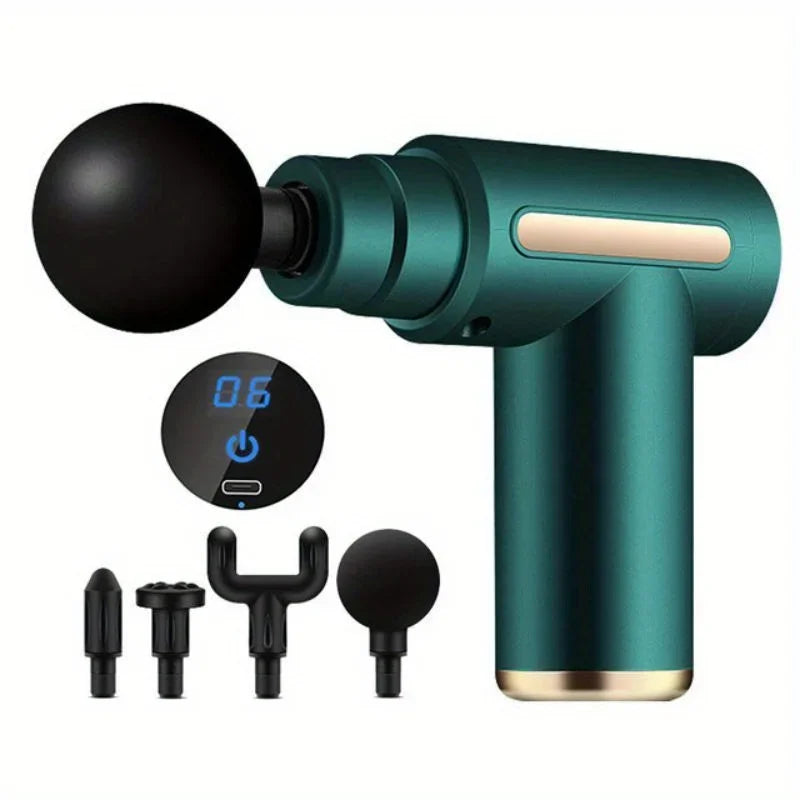 Portable Rechargeable USB Powered Electric Percussion Massage Gun with LED Touch Screen