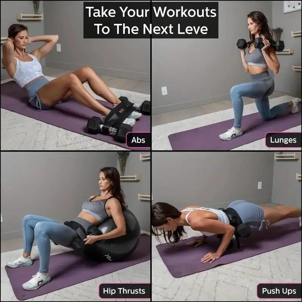 Adjustable Weighted Hip Bridge Belt for Dumbbell & Kettlebell Training | Heavy-Duty Nylon Waist Belt for Glute Thrusts & Hip Shaping | Unisex Home Gym Fitness Equipment