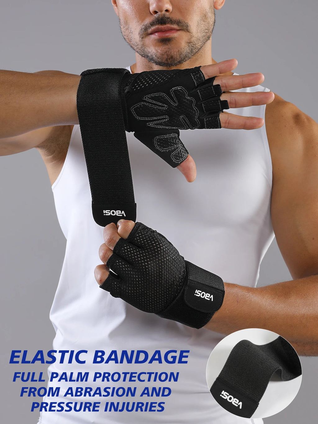 Half-Finger Fitness & Cycling Gloves For Men ^ Women– Adjustable Non-Slip Design for Enhanced Dexterity