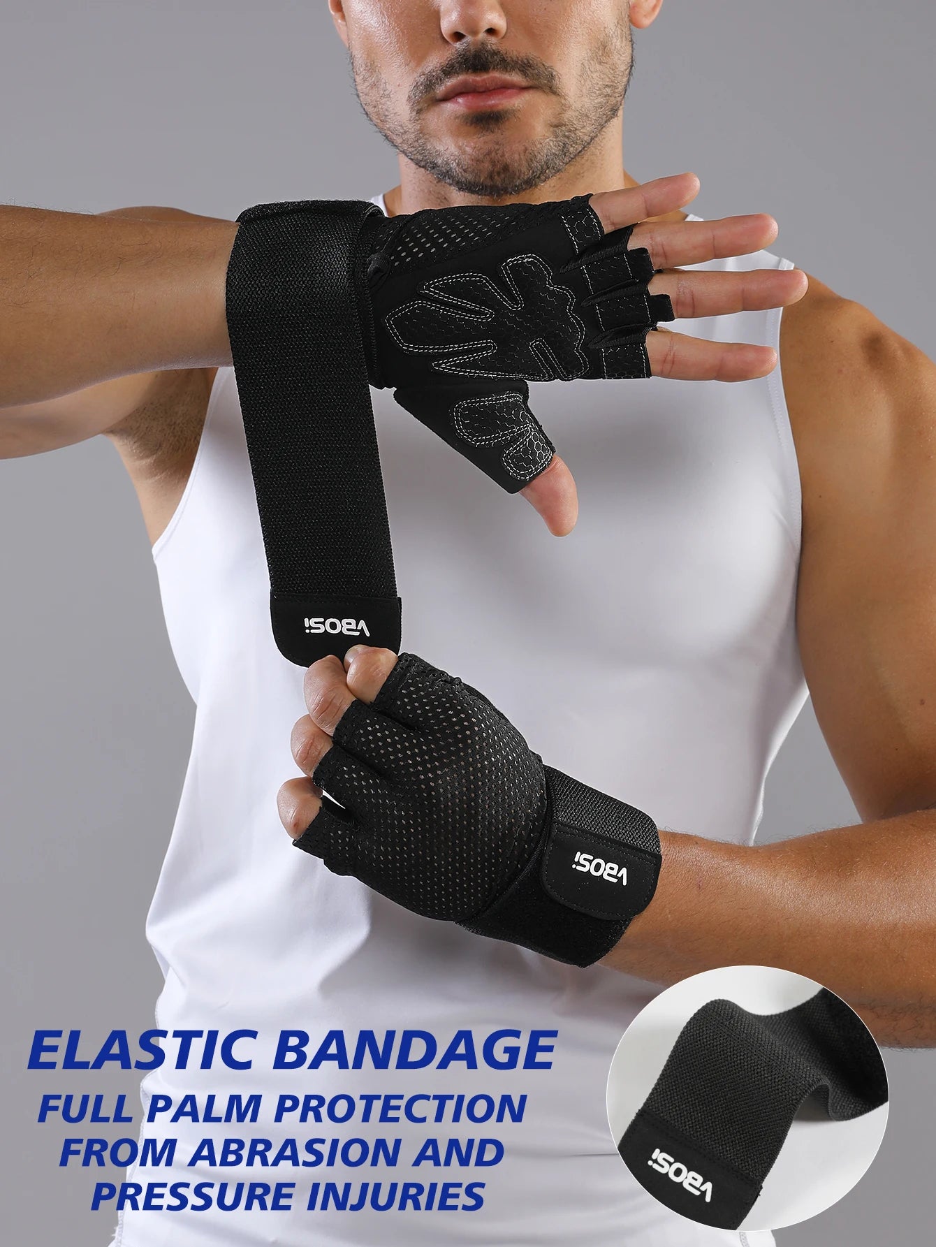 Half-Finger Fitness & Cycling Gloves For Men ^ Women– Adjustable Non-Slip Design for Enhanced Dexterity