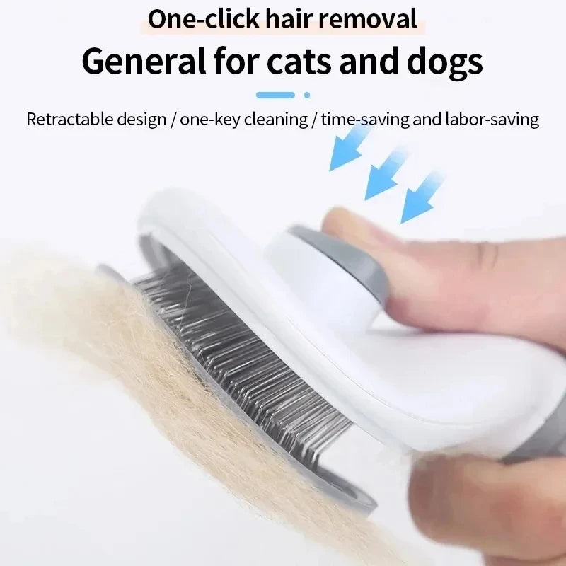 Professional 2-in-1 Self-Cleaning Slicker Brush & Massage Tool for Dogs and Cats