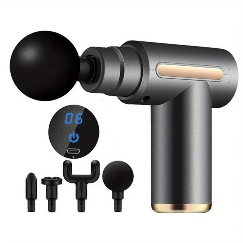 Portable Rechargeable USB Powered Electric Percussion Massage Gun with LED Touch Screen