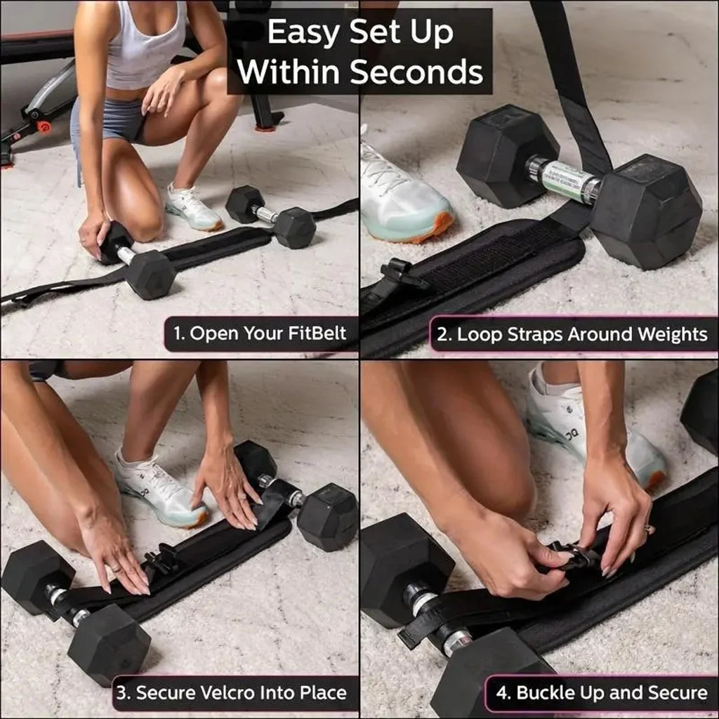 Adjustable Weighted Hip Bridge Belt for Dumbbell & Kettlebell Training | Heavy-Duty Nylon Waist Belt for Glute Thrusts & Hip Shaping | Unisex Home Gym Fitness Equipment