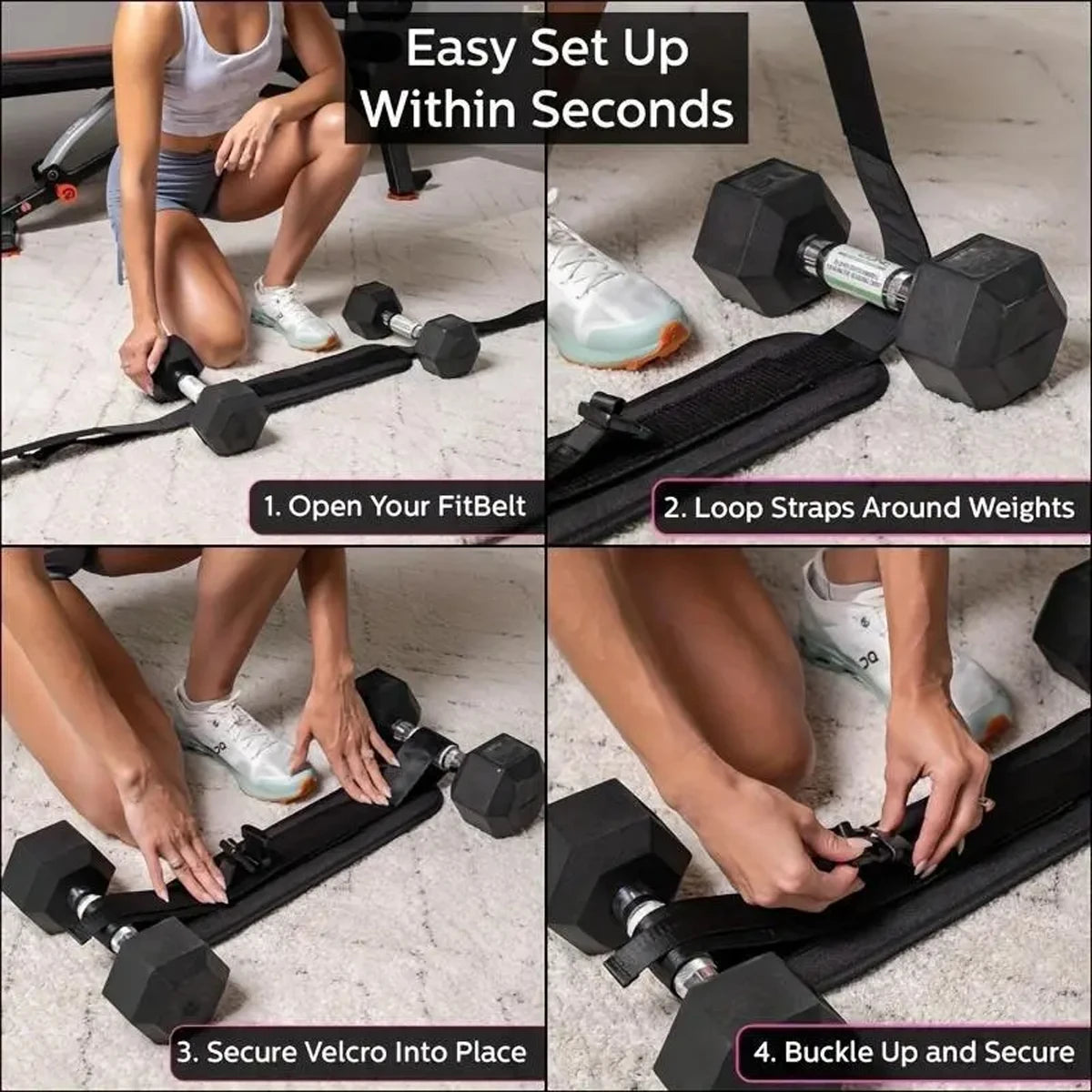 Adjustable Weighted Hip Bridge Belt for Dumbbell & Kettlebell Training | Heavy-Duty Nylon Waist Belt for Glute Thrusts & Hip Shaping | Unisex Home Gym Fitness Equipment