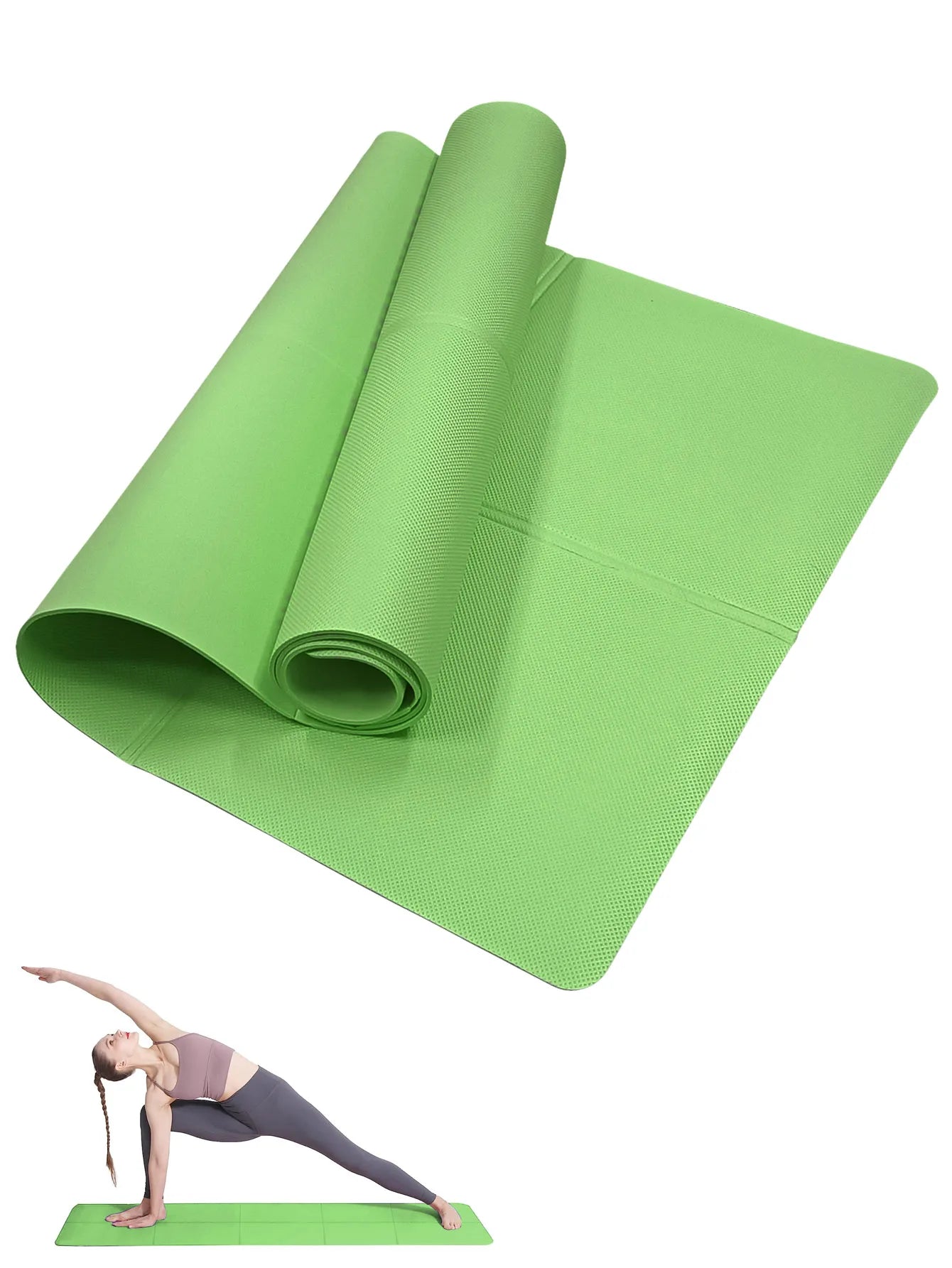 Premium Non-Slip Yoga & Pilates Fitness Mat | 3mm 4mm 6mm Ultra-Durable Travel Exercise Pad | Eco-Friendly Waterproof Home Gym Floor Cushion for Women (173cm x 61cm)