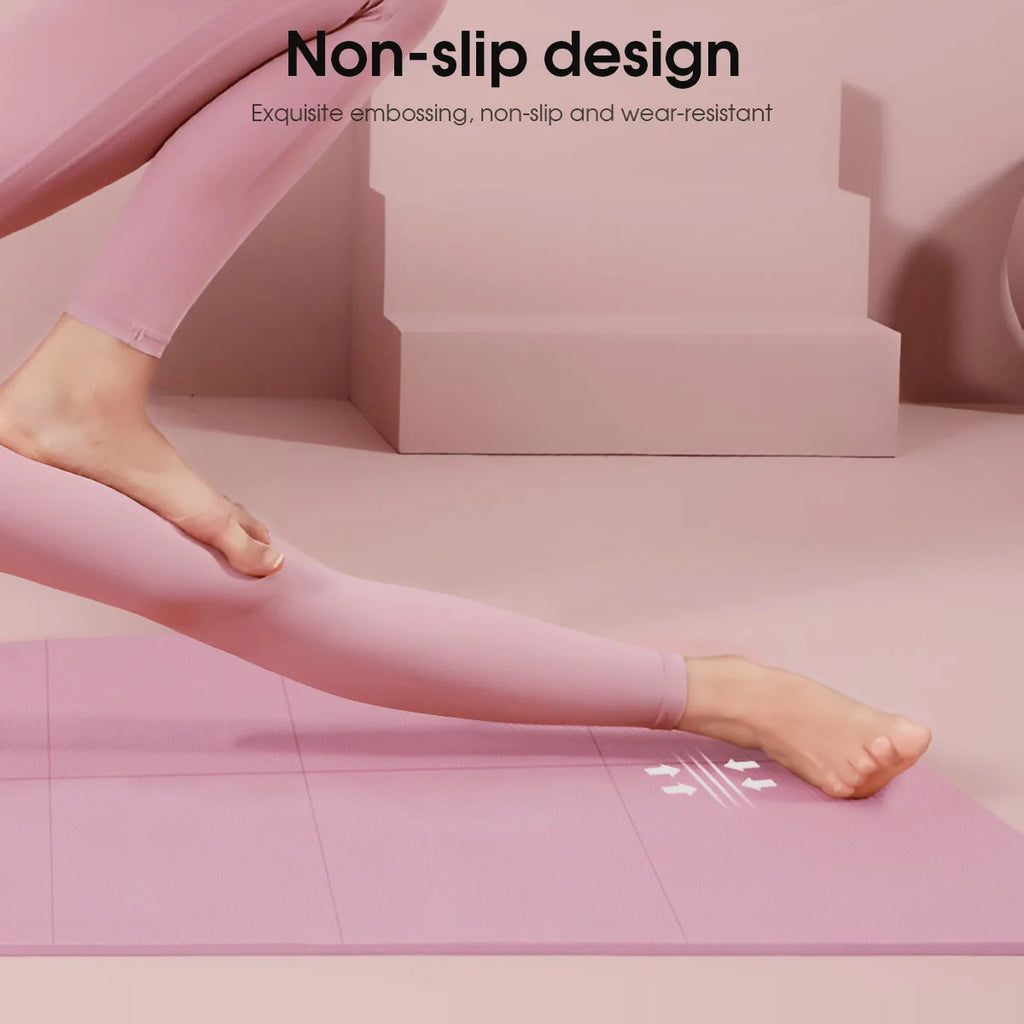 Premium Non-Slip Yoga & Pilates Fitness Mat | 3mm 4mm 6mm Ultra-Durable Travel Exercise Pad | Eco-Friendly Waterproof Home Gym Floor Cushion for Women (173cm x 61cm)