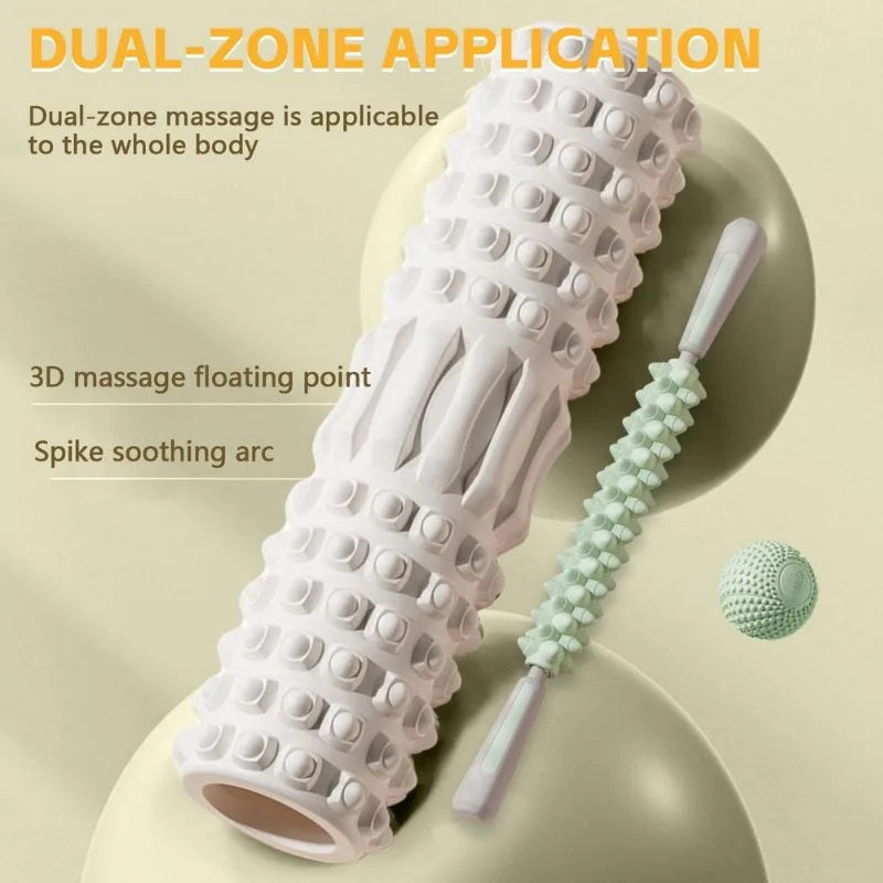 High-Density EVA Muscle Recovery Foam Roller – Ergonomic Deep Tissue Massager for Back Pain Relief, Physical Therapy, and Yoga Fitness Training