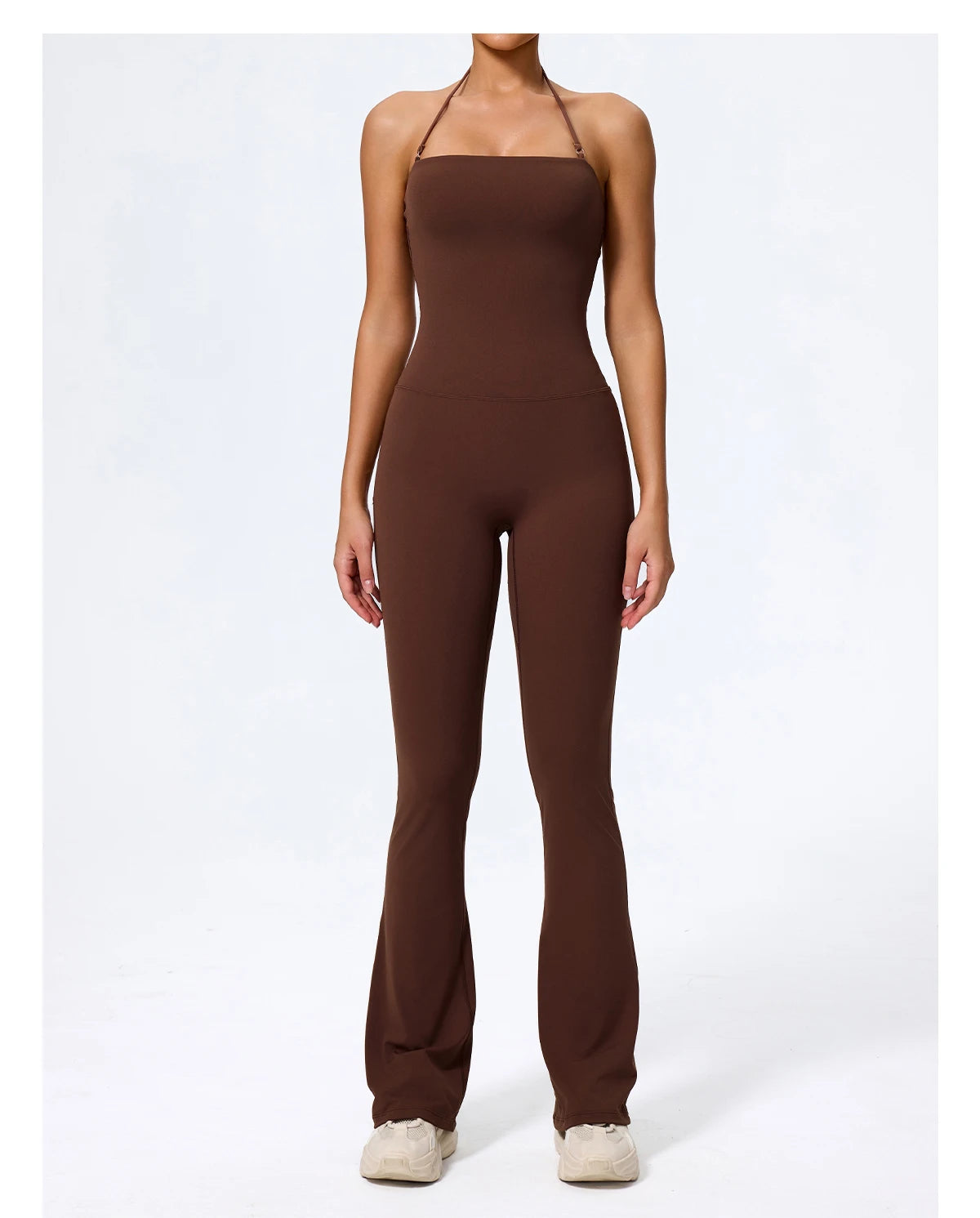 Women's Halter Flared Yoga Jumpsuit