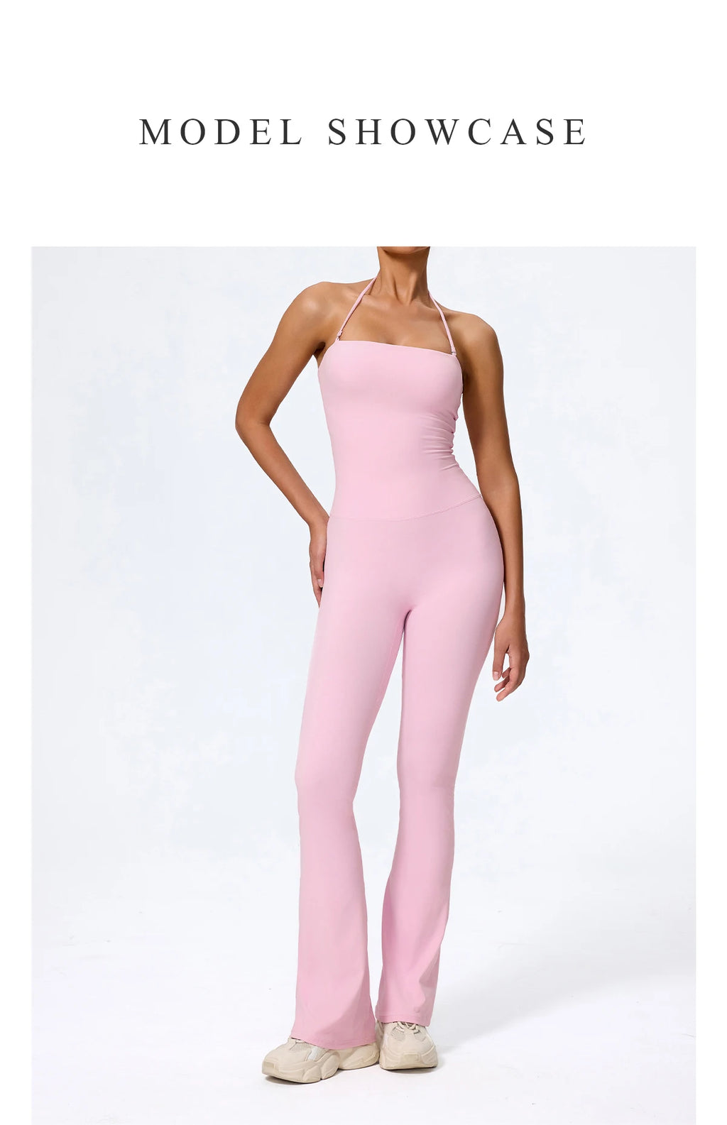 Women's Halter Flared Yoga Jumpsuit