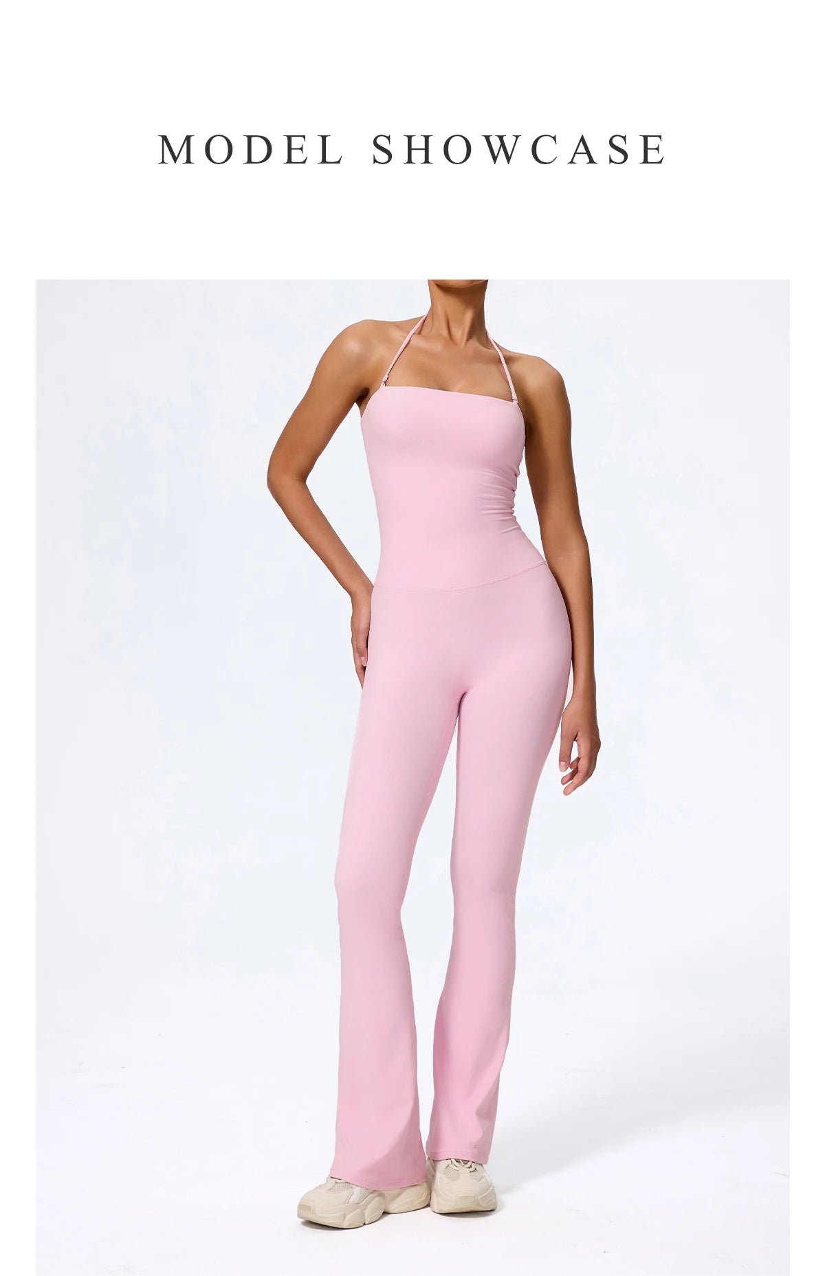 Women's Halter Flared Yoga Jumpsuit