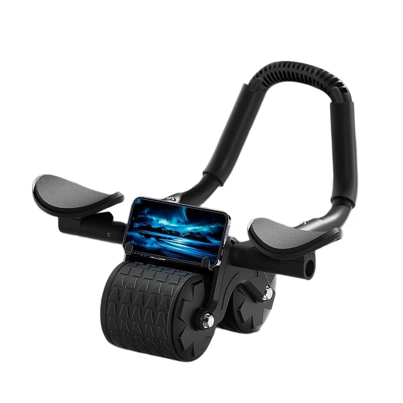 Smart Automatic Rebound Abdominal Roller with Elbow Support and Counter – Professional Core Trainer with Phone Holder for Home Gym Fitness
