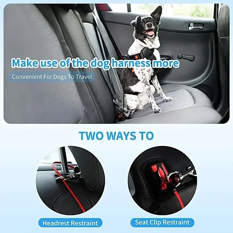 Durable Chew-Proof Dog Safety Harness and Vehicle Seatbelt Restraint for Small to Medium Breeds.