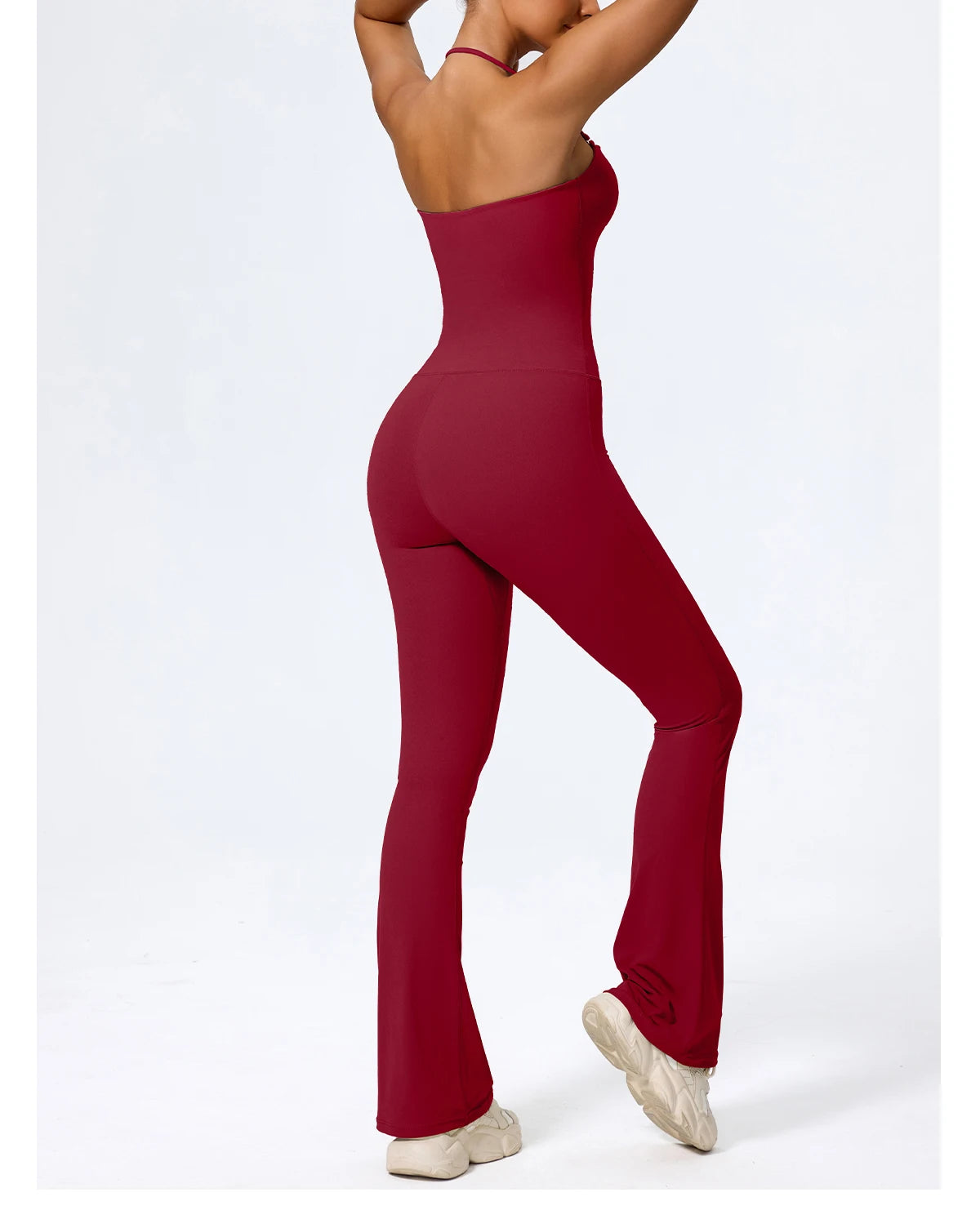 Women's Halter Flared Yoga Jumpsuit