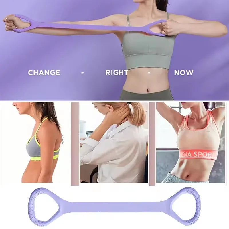 Premium 8-Figure Yoga Tensioner & Resistance Band – Elastic Stretch Strap for Posture Correction, Shoulder Opening, and Full-Body Flexibility Training