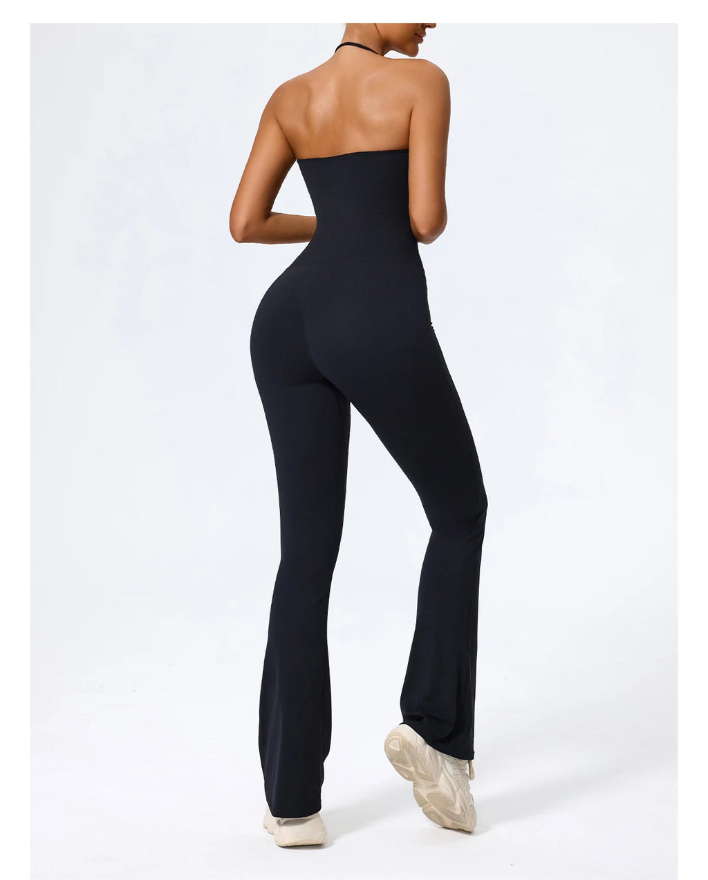 Women's Halter Flared Yoga Jumpsuit