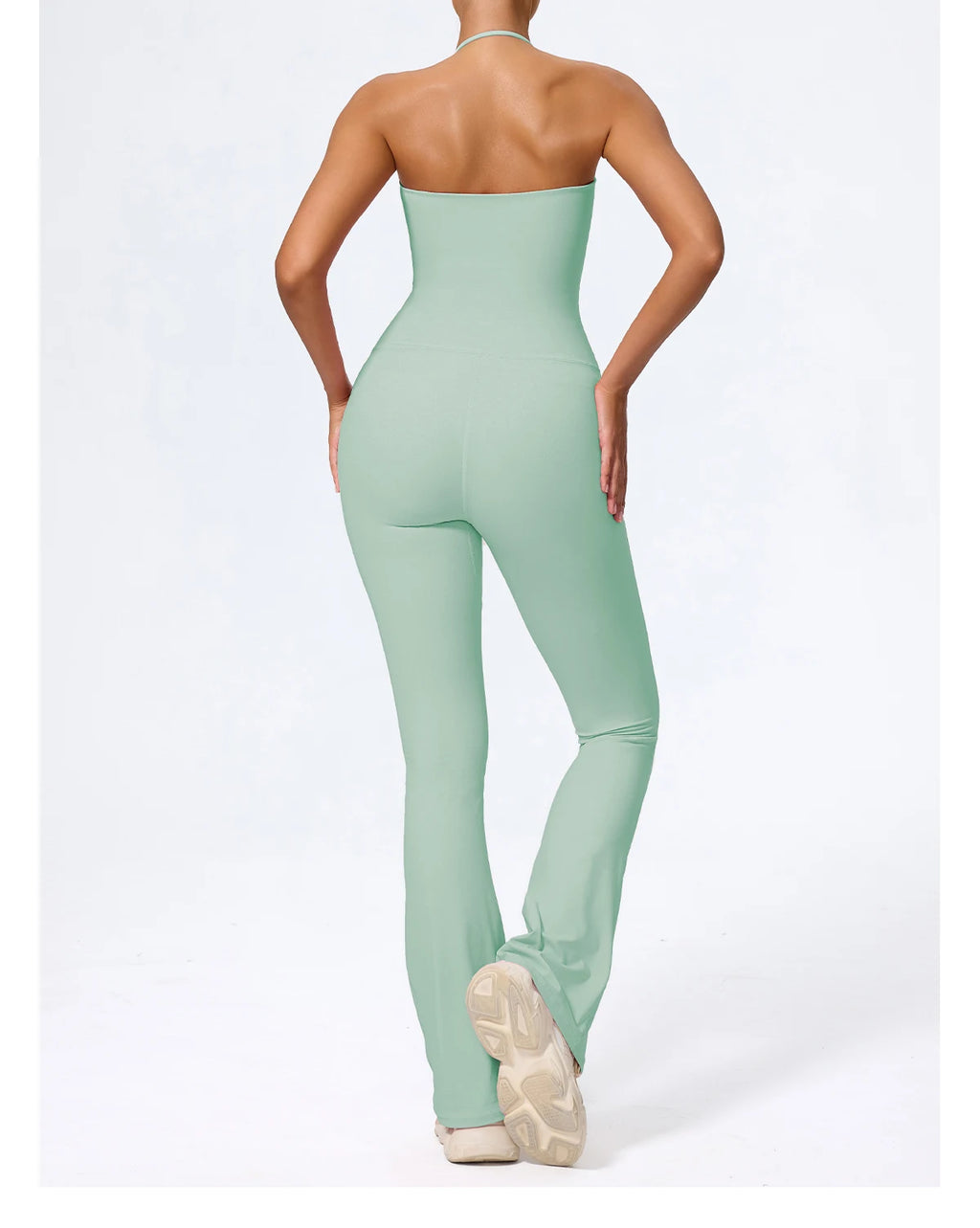 Women's Halter Flared Yoga Jumpsuit