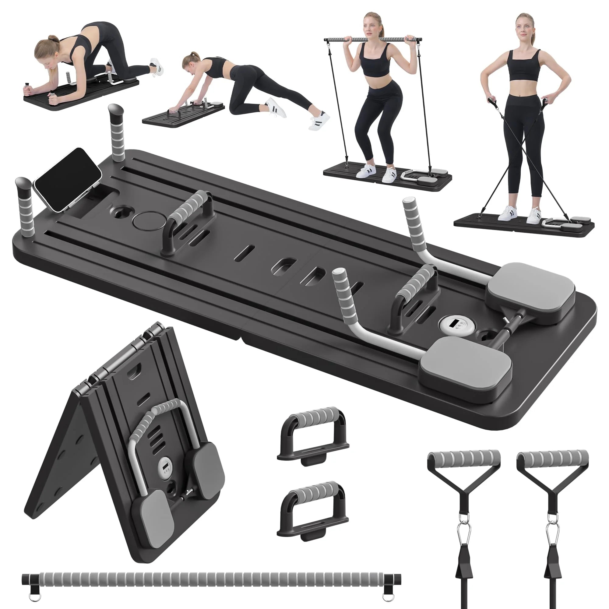 8-in-1 Smart Pilates Reformer Board & Strength Training System – Professional Home Gym with Integrated Timer