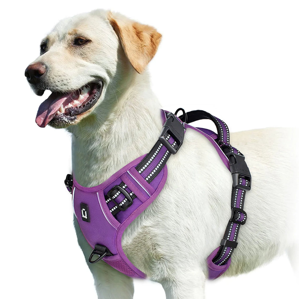 No Pull Dog Harness, Adjustable Soft Padded Pet Vest with Easy Control Handle for Training and Daily Walks