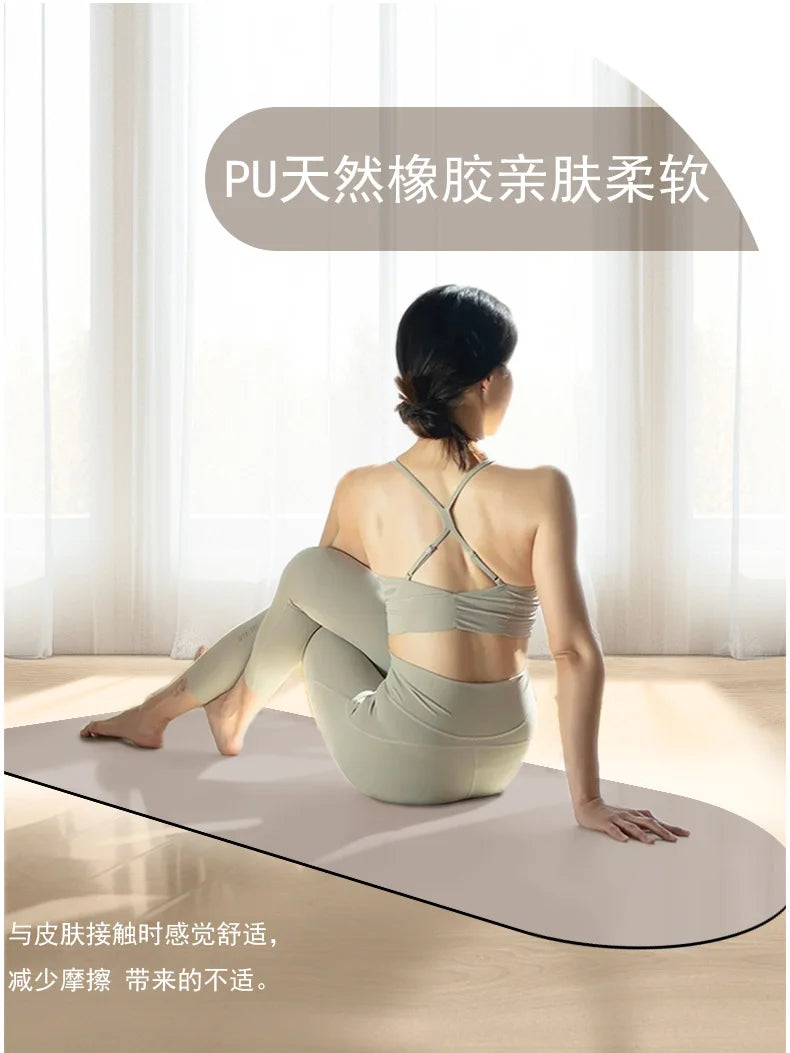 Eco-Friendly Curved Arch Oval Yoga Mat – PU Rubber Non-Slip Suede Surface