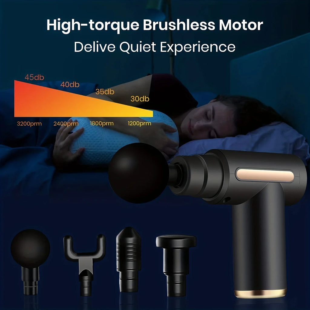 Portable Rechargeable USB Powered Electric Percussion Massage Gun with LED Touch Screen