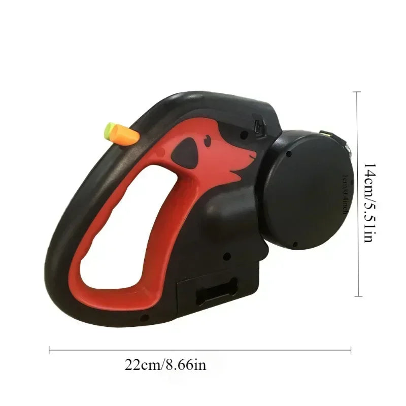 3M Automatic Retractable Dual Dog Leash System – 360° Rotating Nylon Double Traction Rope with Color-Coded Controls and Ergonomic Rubber Grip