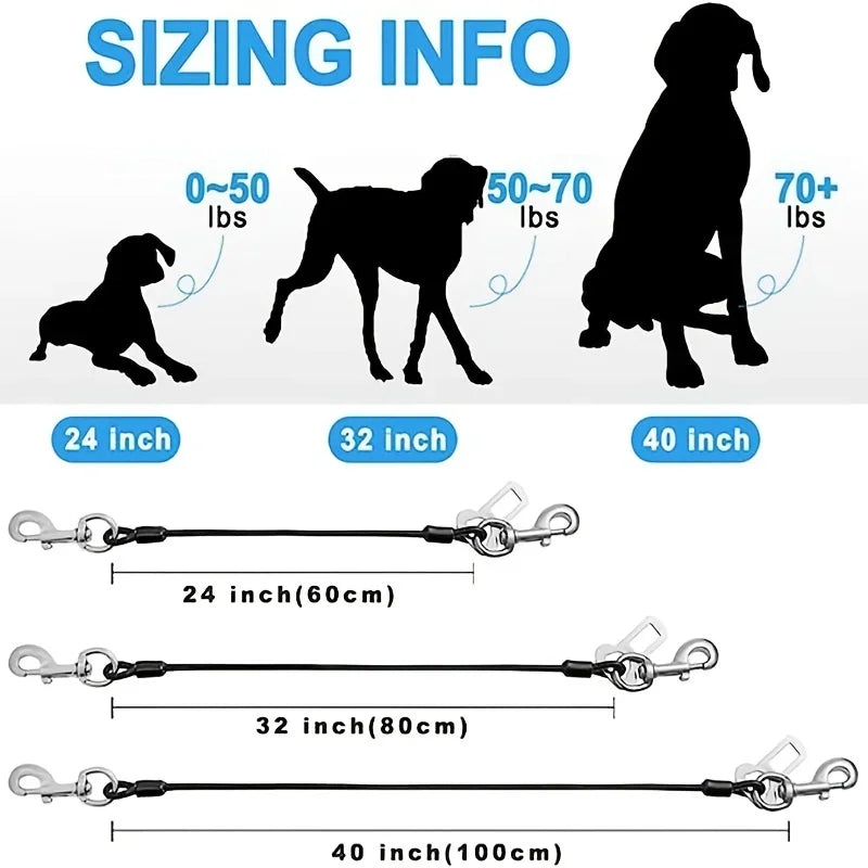 Durable Chew-Proof Dog Safety Harness and Vehicle Seatbelt Restraint for Small to Medium Breeds.