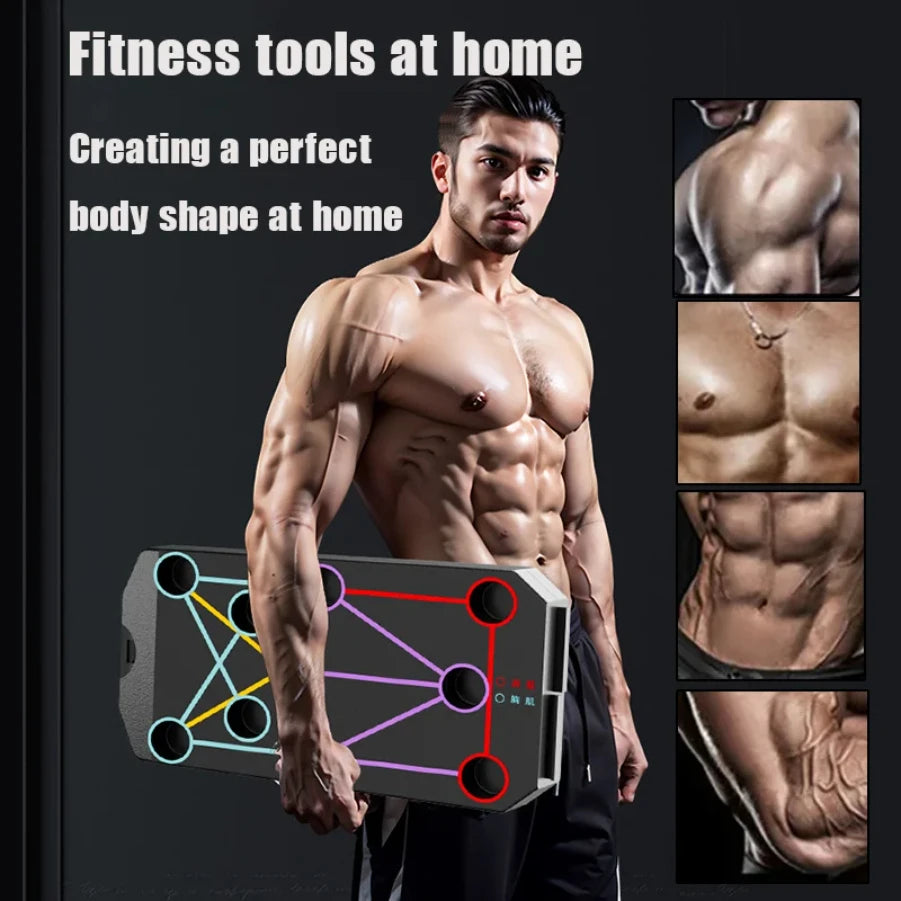 Multi-Function Color-Coded Push-Up Board System - Home Gym Strength Training Equipment