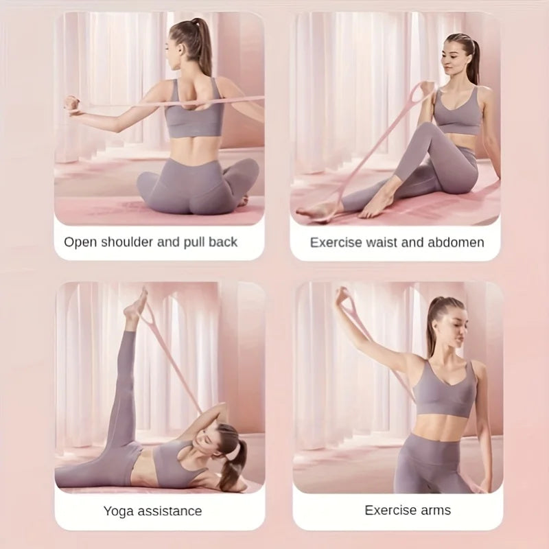 Premium 8-Figure Yoga Tensioner & Resistance Band – Elastic Stretch Strap for Posture Correction, Shoulder Opening, and Full-Body Flexibility Training