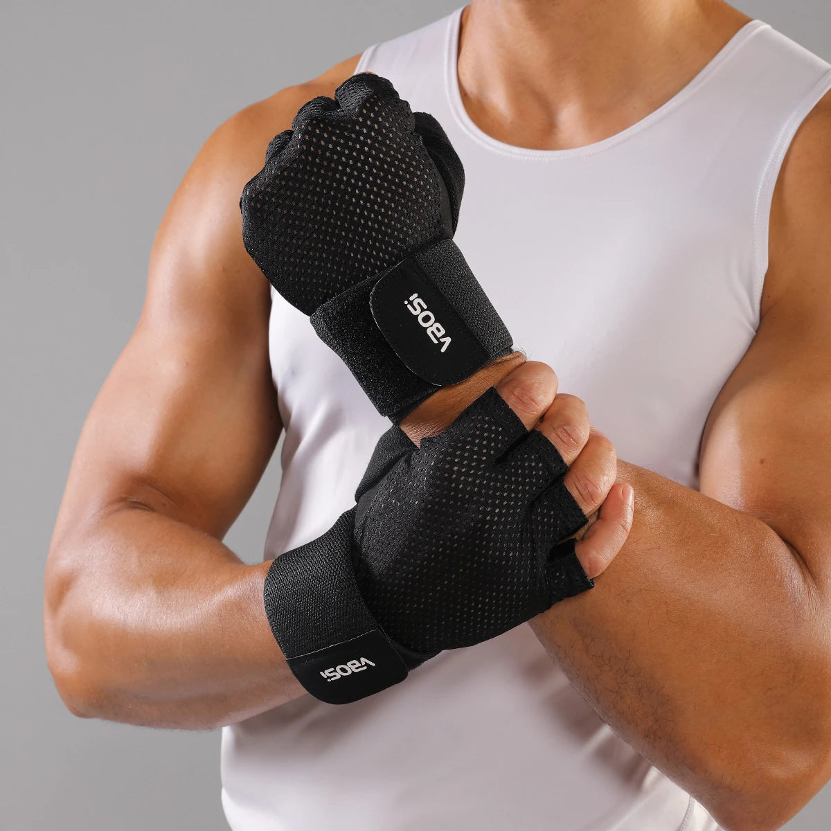 Half-Finger Fitness & Cycling Gloves For Men ^ Women– Adjustable Non-Slip Design for Enhanced Dexterity