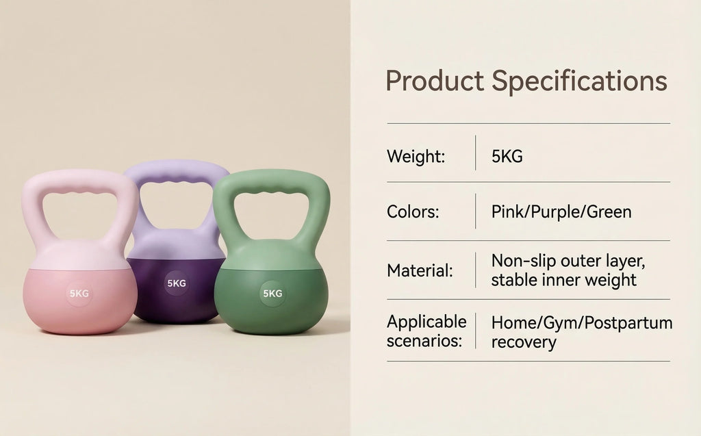 remium 5kg PVC-Coated Cast Iron Kettlebell | Colorful Hand Weight for Yoga, Home Fitness, and Strength Training | Heavy-Duty Compact Kettlebell for Weightlifting