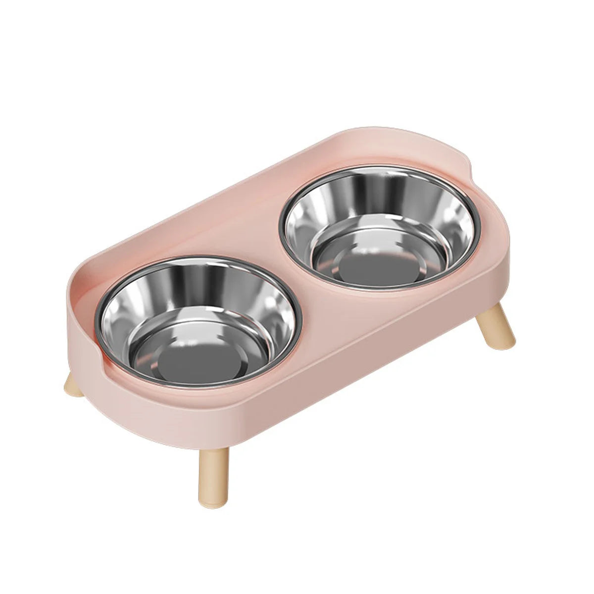 Ergonomic Adjustable Height Elevated Double Pet Feeder