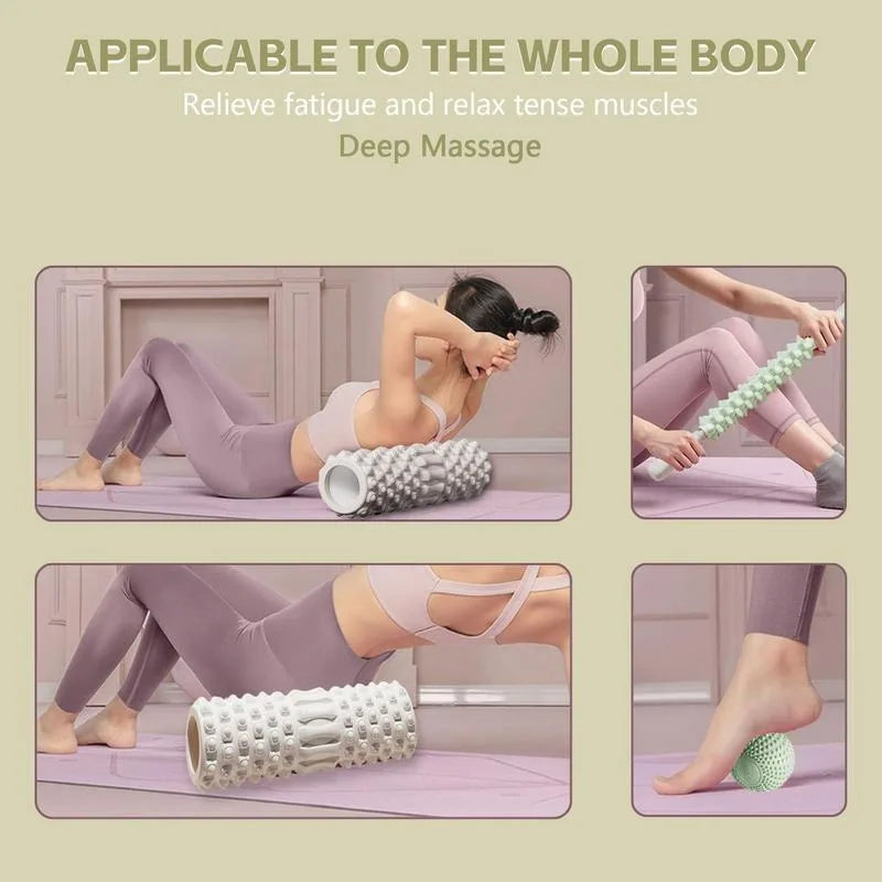 High-Density EVA Muscle Recovery Foam Roller – Ergonomic Deep Tissue Massager for Back Pain Relief, Physical Therapy, and Yoga Fitness Training