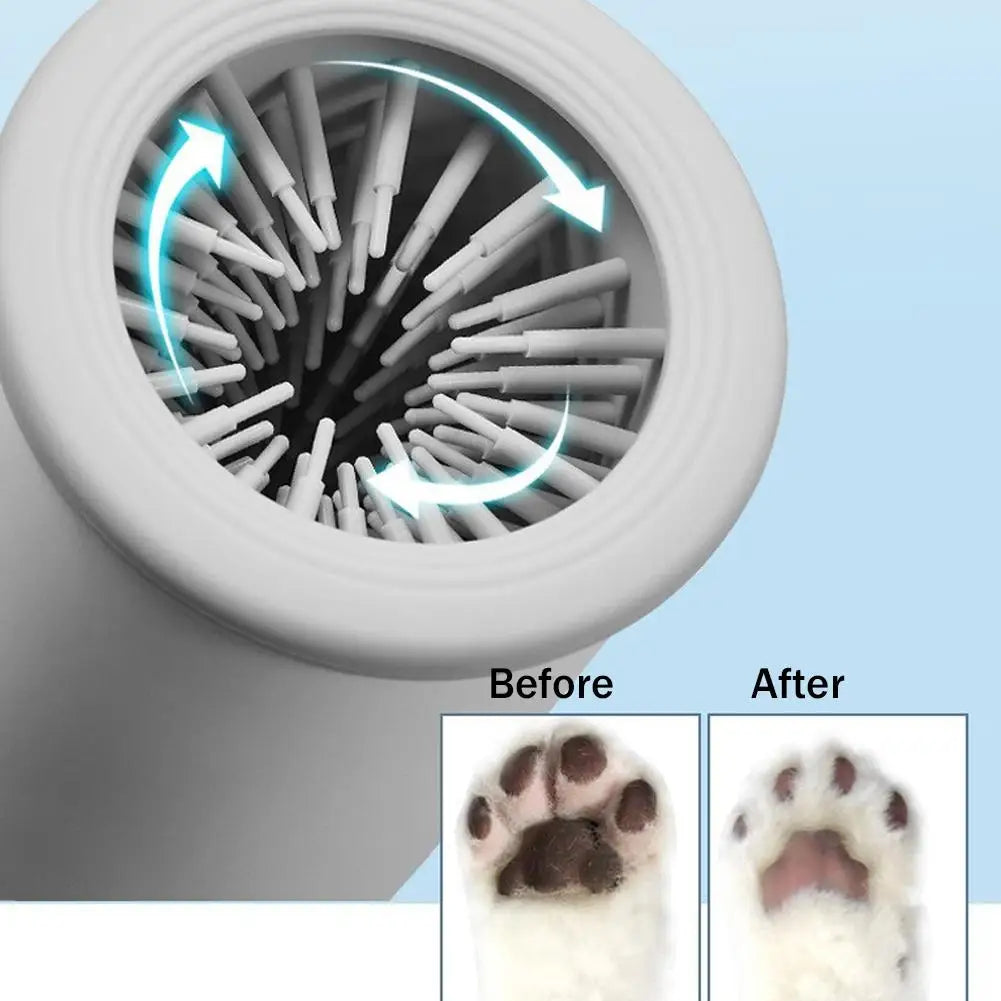 Portable Electric Automatic Pet Paw Cleaner & Massager – USB Rechargeable 360° Silicone Brush Cup for Small to Medium Dogs and Cats