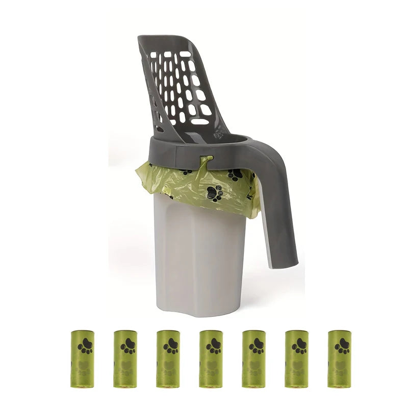 Cat Litter Scoop with Integrated Trash Can