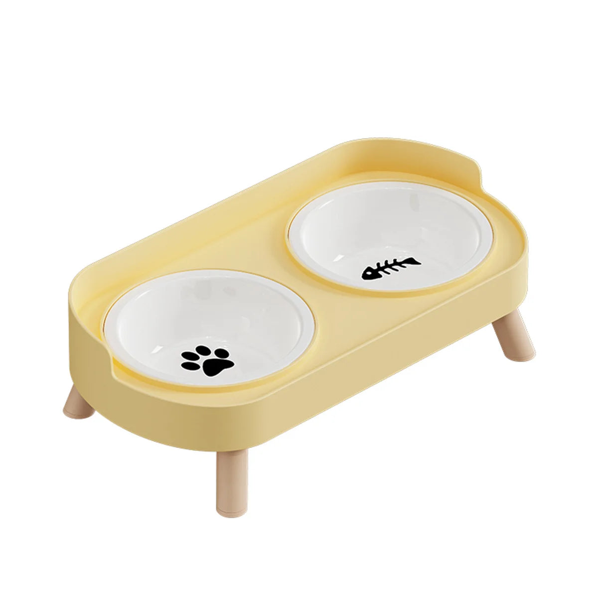 Ergonomic Adjustable Height Elevated Double Pet Feeder