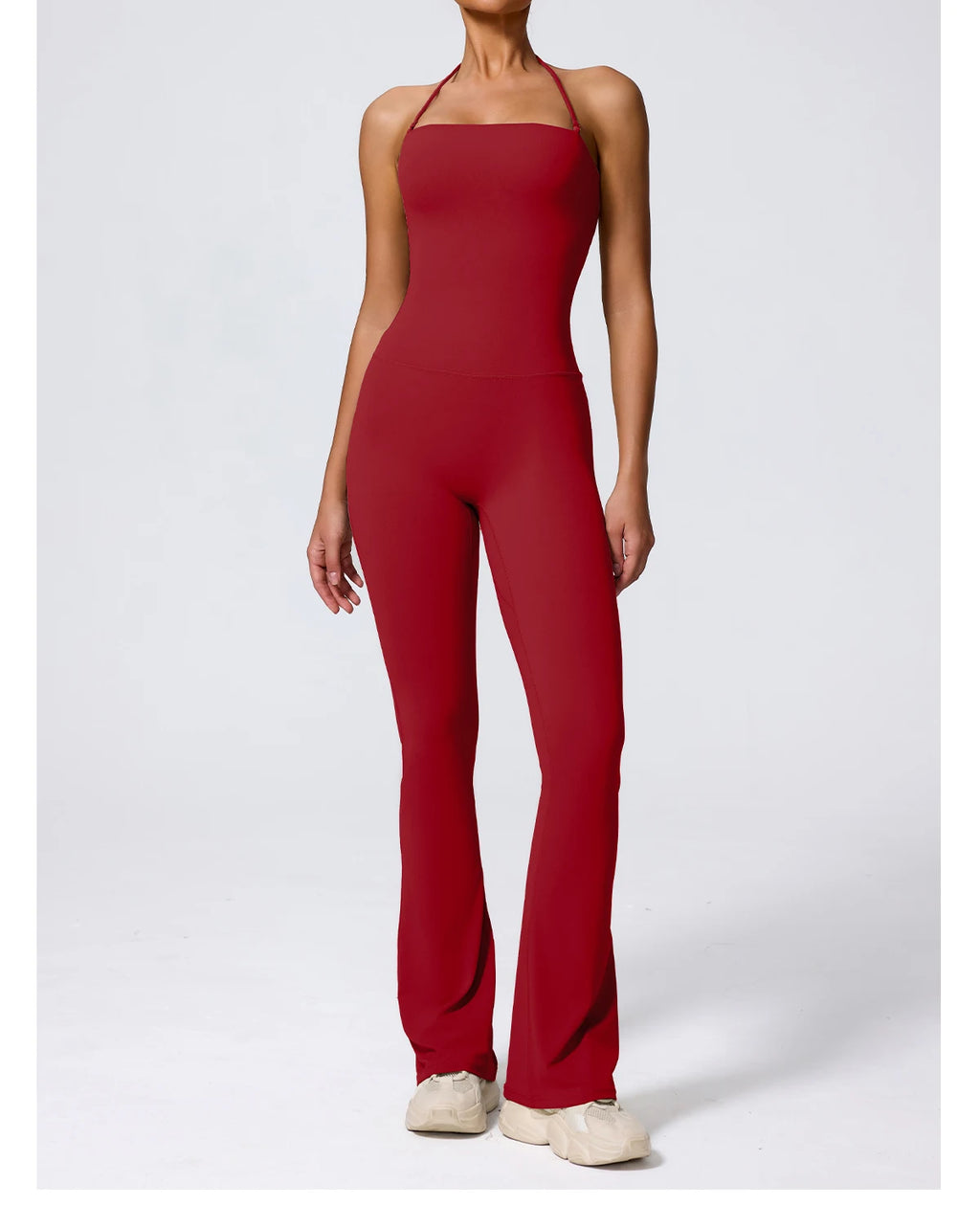 Women's Halter Flared Yoga Jumpsuit