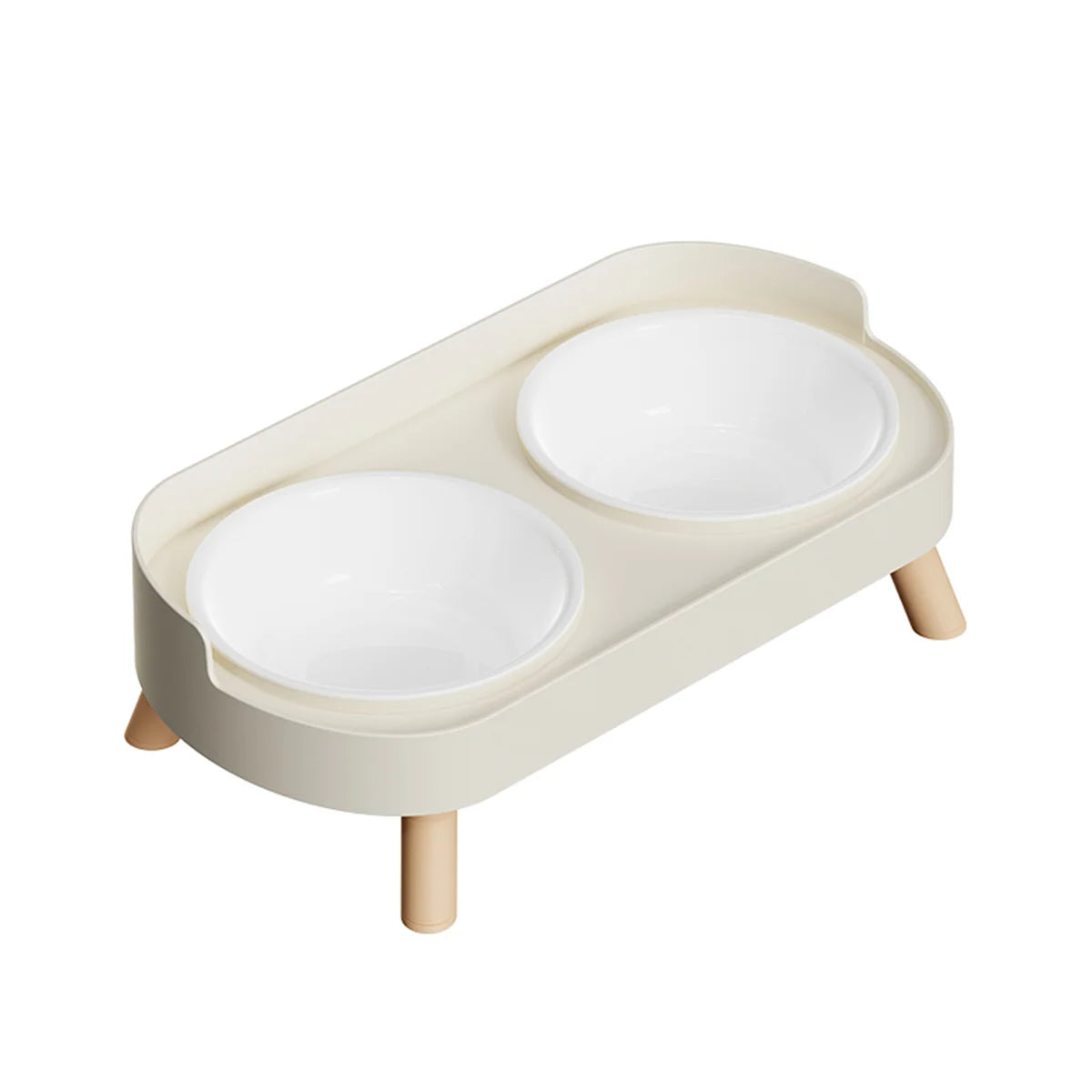 Ergonomic Adjustable Height Elevated Double Pet Feeder