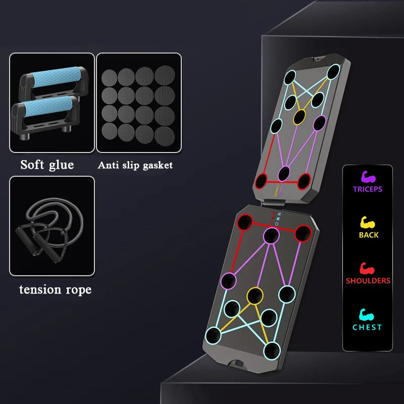 Multi-Function Color-Coded Push-Up Board System - Home Gym Strength Training Equipment