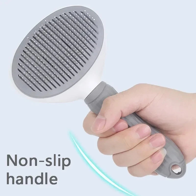 Professional 2-in-1 Self-Cleaning Slicker Brush & Massage Tool for Dogs and Cats