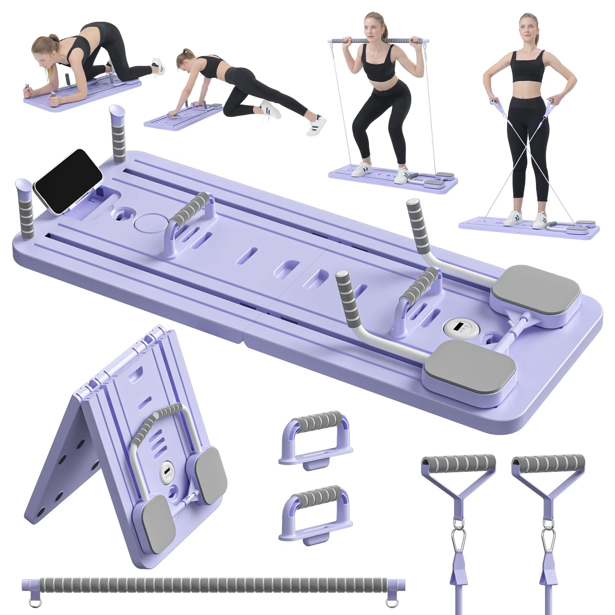 8-in-1 Smart Pilates Reformer Board & Strength Training System – Professional Home Gym with Integrated Timer