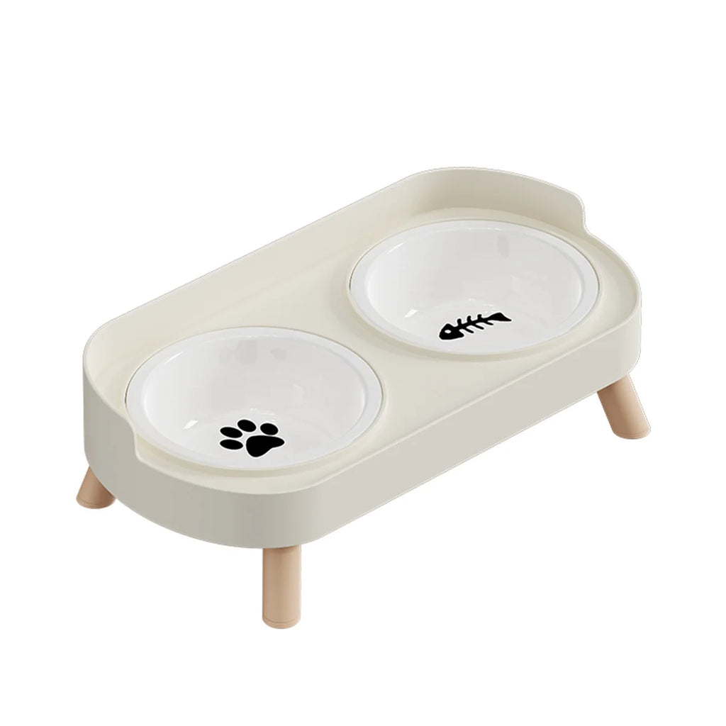 Ergonomic Adjustable Height Elevated Double Pet Feeder