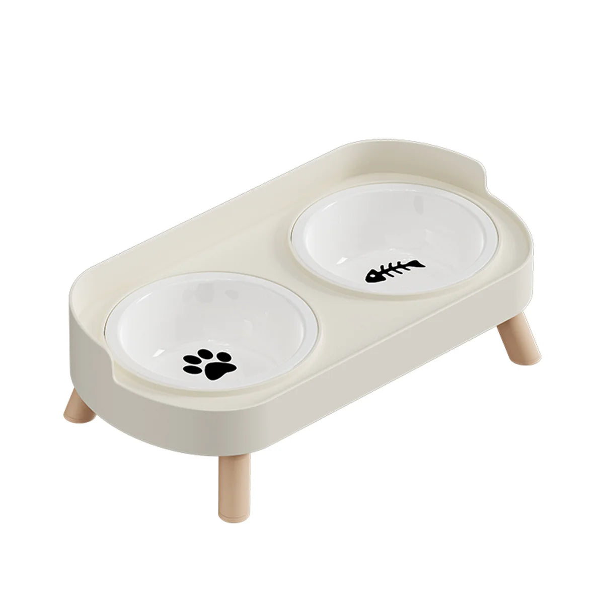 Ergonomic Adjustable Height Elevated Double Pet Feeder